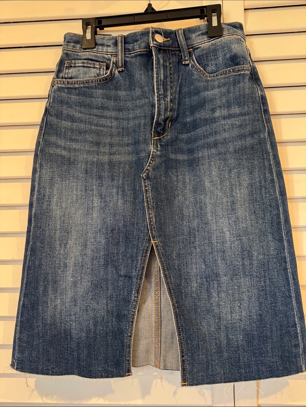 Joe's Jeans Medium Blue Midi Denim Skirt with Front Split